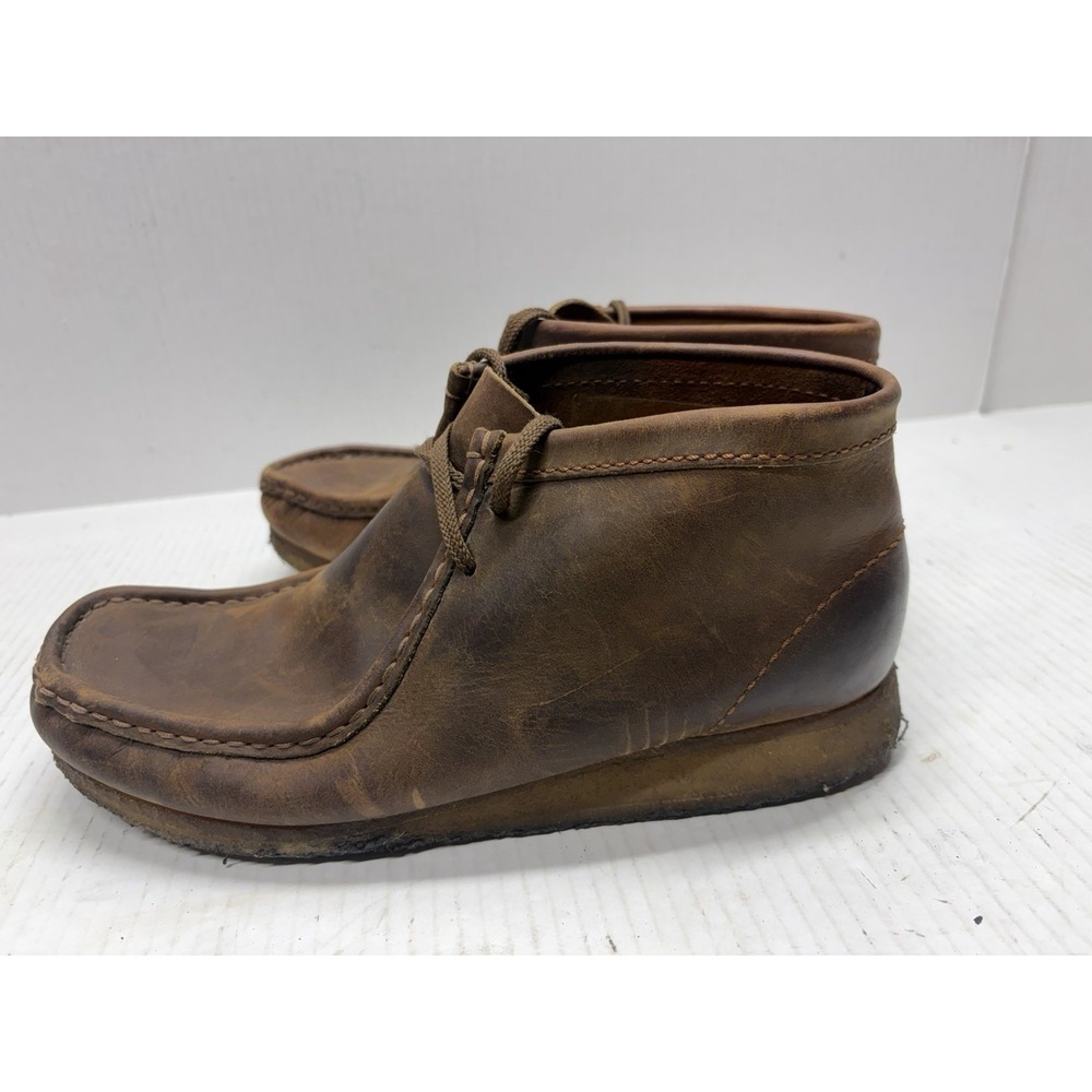 Clarks Originals Wallabee Boots Mens 10 Chukka Lace Up Ankle Top Leather Brown